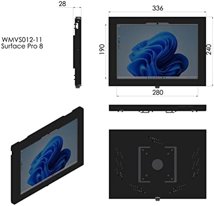 Метален противоугонный калъф с капаче TABcare за MS Surface Pro 8 9 като павилион, POS, магазин, демонстрация на дисплея, часа време