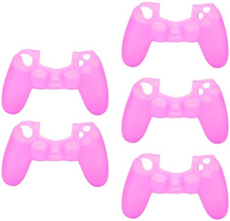Защитен калъф с Мека текстура‑ Нескользящий за игрален автомат PS4 (Розово-Червен)