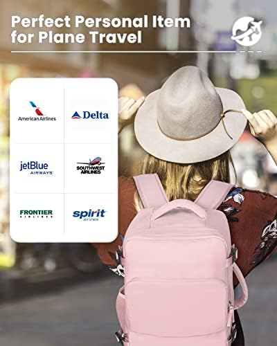 Жена раница за пътуване Snoffic, Одобрен от авиокомпанията, Раница, за пренасяне на лични вещи, Раница за лаптоп TSA 15,6 с множество