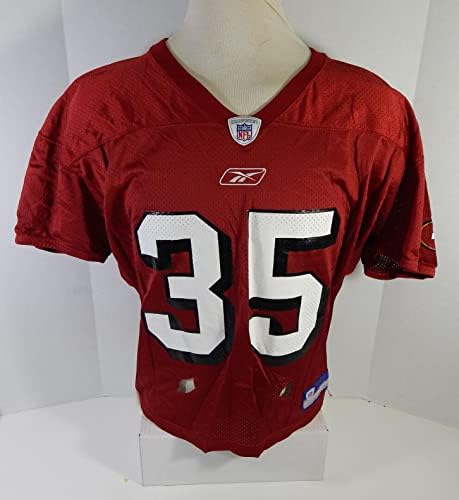 2002 Сан Франциско 49ерс Джейсън Мур 35, Издаден в червената фланелка XL DP23381 - Използваните тениски без подпис за игри в NFL