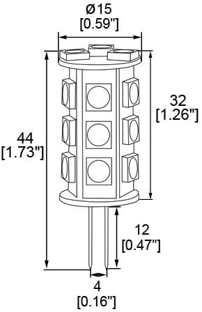 Замяна халогенна лампа HERO-LED BTG4-18T-WW с обратен заключение Tower G4 LED, 3,6 Вата, което се равнява на 20-25 W, топло бяла 3000