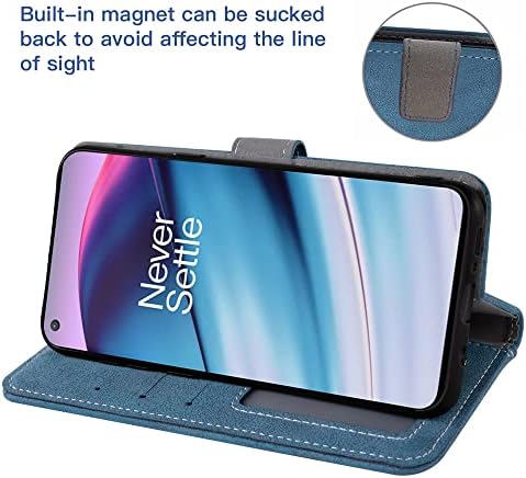 Asuwish е Съвместим с OnePlus Nord N200 5G Чанта-портфейл и Защитно фолио за екран от закалено Стъкло, Сгъваеми Държач за карти, Поставка