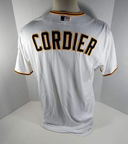 2013 Pittsburgh Pirates Ерик Кордье Освободен Бяла риза PITT33077 - Използваните В играта Тениски MLB