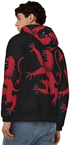 Whrose Lion Мултиплатинената Scotland Шотландски Блузи, Мъжки Hoody С качулка Модерен Жилетка с цип, Пуловер