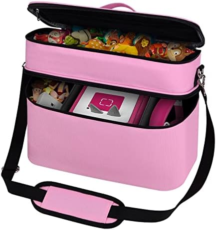 Чанта DDgro за съхранение на Toniesbox, Storypod и аксесоари, Калъф Tonies за мача набор Tonie, герои Тони, кутии за аудио плеър, зарядното устройство и слушалките, само чанта (розова