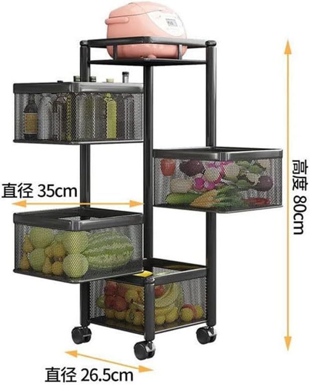 N/A Layered Кухненски рафтове За съхранение Кошница за зеленчуци и плодове Количка Многофункционален Кухненски рафтове за съхранение