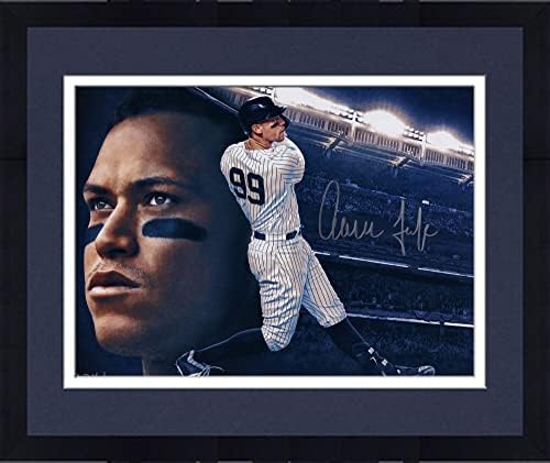 Снимка в рамка с автограф на Аарон Джаджа Ню Йорк Янкис, Размер 16 x 20 см - Дизайн и подпис на художника на Брайън Конника - Ограничено издание от 50 снимки на MLB с автогр?