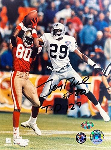 Джери Райс Окланд Рейдерс NFL 8x10 Подписано Снимка PSA J44475 - Снимки NFL С автограф