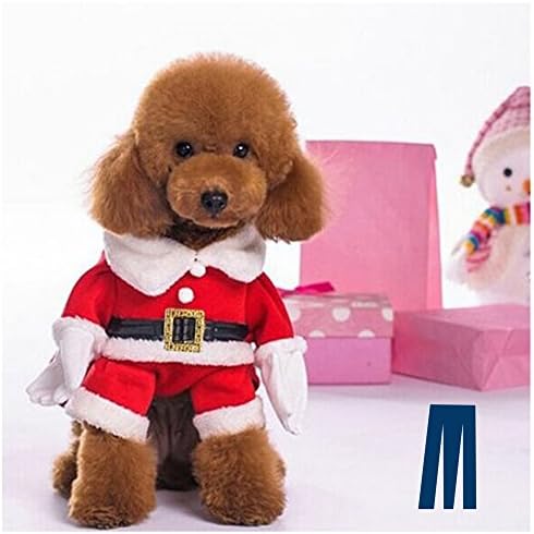 Коледни костюми Mikayoo за Малко Куче, Средно Куче Или Котка, Костюм на Дядо Коледа с Шапка, Рокля Дядо Коледа с Шапки, Костюми на Дядо Коледа, за Коледните празници, Кол?