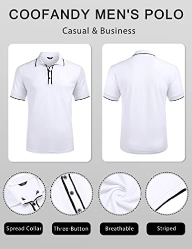 Мъжка риза с къси ръкави за голф COOFANDY с Къс ръкав, бързо съхнещи Ежедневни Леки Ризи Поло в Райе