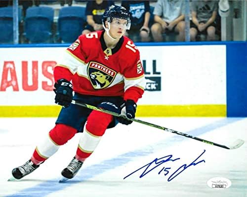 Антон Лунделл подписа снимка на Флорида Пантерс 8x10 с автограф от 7 JSA - Снимки на НХЛ с автограф