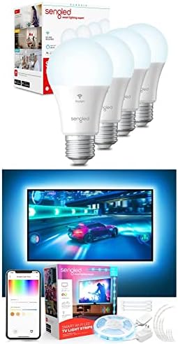 Интелигентни електрически Крушки Sengled WiFi, работещи с Alxa Daylight, 4 комплекта Led осветяване Smart TV за телевизори с диагонал