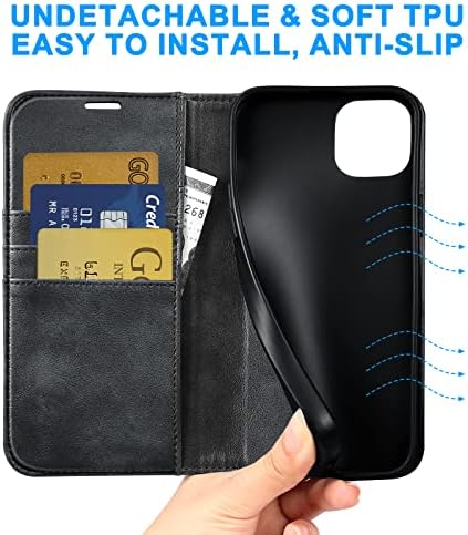 Чанта-портфейл Dovesail за iPhone 14 Plus, Флип калъф за портфейл от изкуствена кожа, Калъф-Книжка с RFID заключване Слотове за карти,