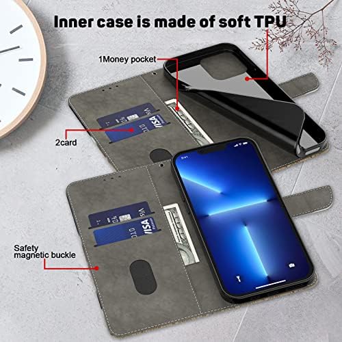 LEMAXELERS Samsung S23 + Плюс Чанта-портфейл 3D Творчески Стилен Калъф Слот за кредитни карти с поставка от изкуствена кожа устойчив