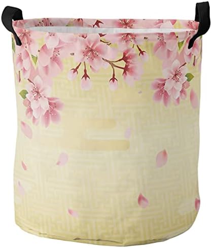 Голяма Кошница за дрехи Cherry Blossom, Сгъваема Чанта с Дръжки, Розова Азиатската Японската Пролет-Лято Водоустойчив Сгъваема Отделно