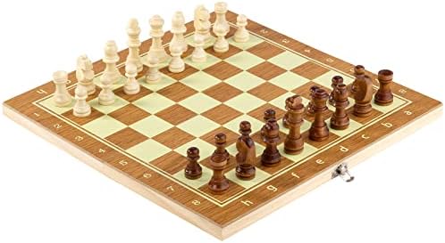 Набор от класически шах CSVICTORY 11 x 11 - Комплект Дървени Шах от Новозеландской Бор със Сгъваем шахматна дъска, Шахматными фигури