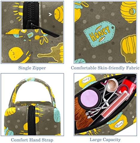 TBOUOBT Подаръци за Мъже И Жени, козметични чанти, пътуване портфейл, Малки Козметични Чанти, Сладък Модел от Картун Медоносная Пчела